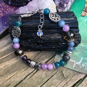 Pastel Apatite Larvikite Gemstone Bracelet